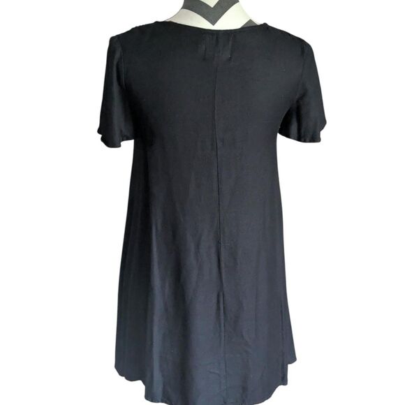 Judith March S Black Tunic Dress with Colorful Geometric Embroidered Panel - Picture 6 of 6